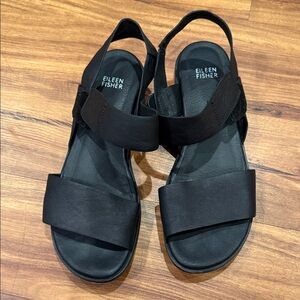 Eileen Fisher Black Open-Toe Sandals